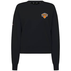 Women's Levelwear Knicks Black Logo Sponge Crew