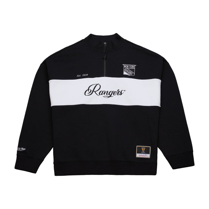 Women's Mitchell & Ness Rangers Black Quarter Zip - Image 4