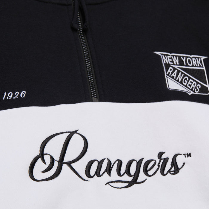 Women's Mitchell & Ness Rangers Black Quarter Zip - Image 9