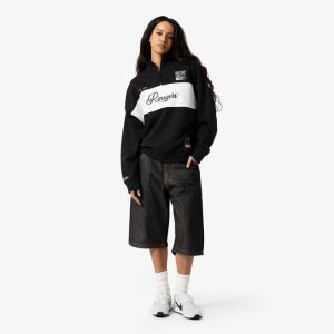 Women's Mitchell & Ness Rangers Black Quarter Zip