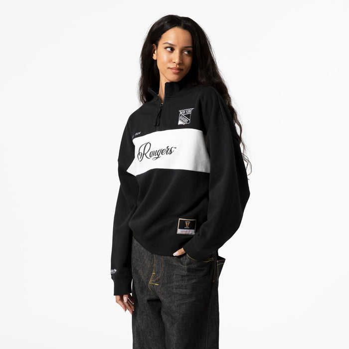 Women's Mitchell & Ness Rangers Black Quarter Zip - Image 2