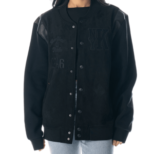 Wild Collective Knicks Suede Fleece Bomber Jacket