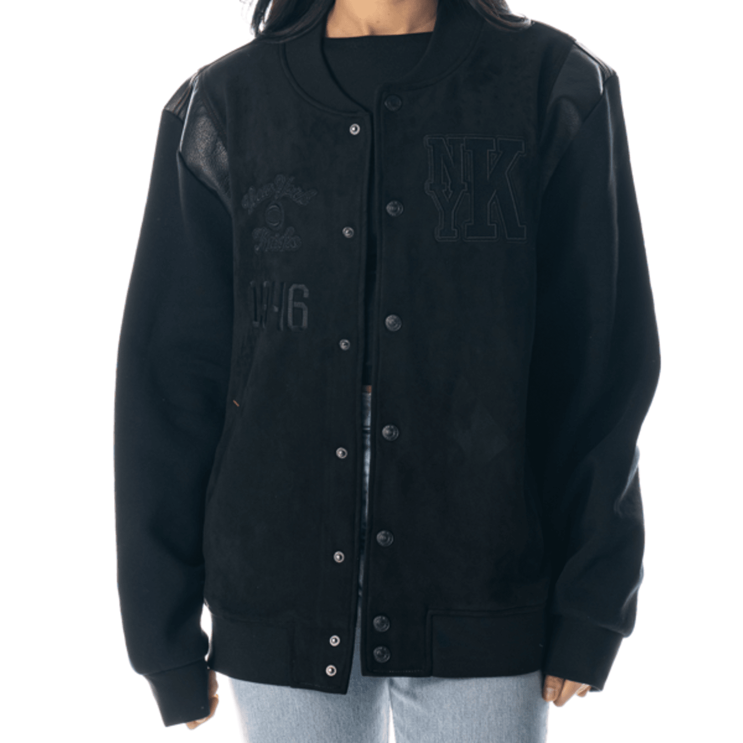 Wild Collective Knicks Suede Fleece Bomber Jacket